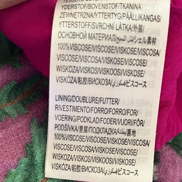 🌺 Farm Rio Leaves Pink Maxi Dress – Size XL – Deep V-Neck – 100% Viscose 🌺 - Picture 14 of 16